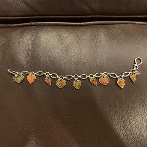 Brighton Silver hearts charm bracelet